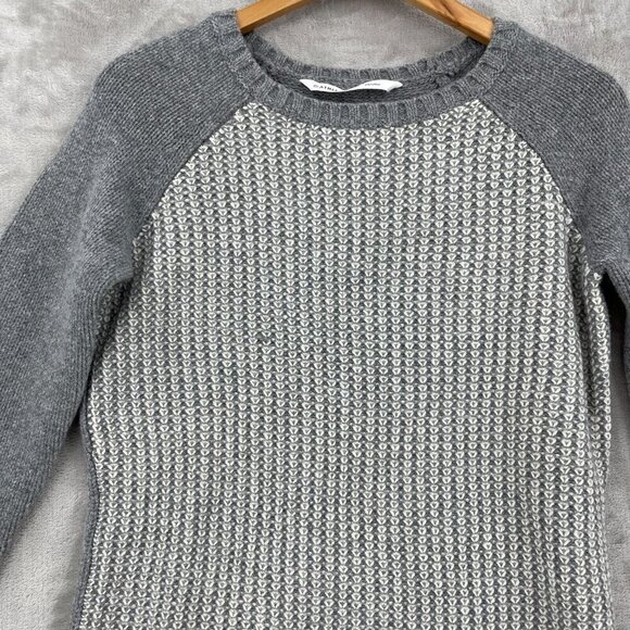 Athleta Sierra Sweater Gray White Wool Cashmere Tunic Chunky Knit - Picture 4 of 10